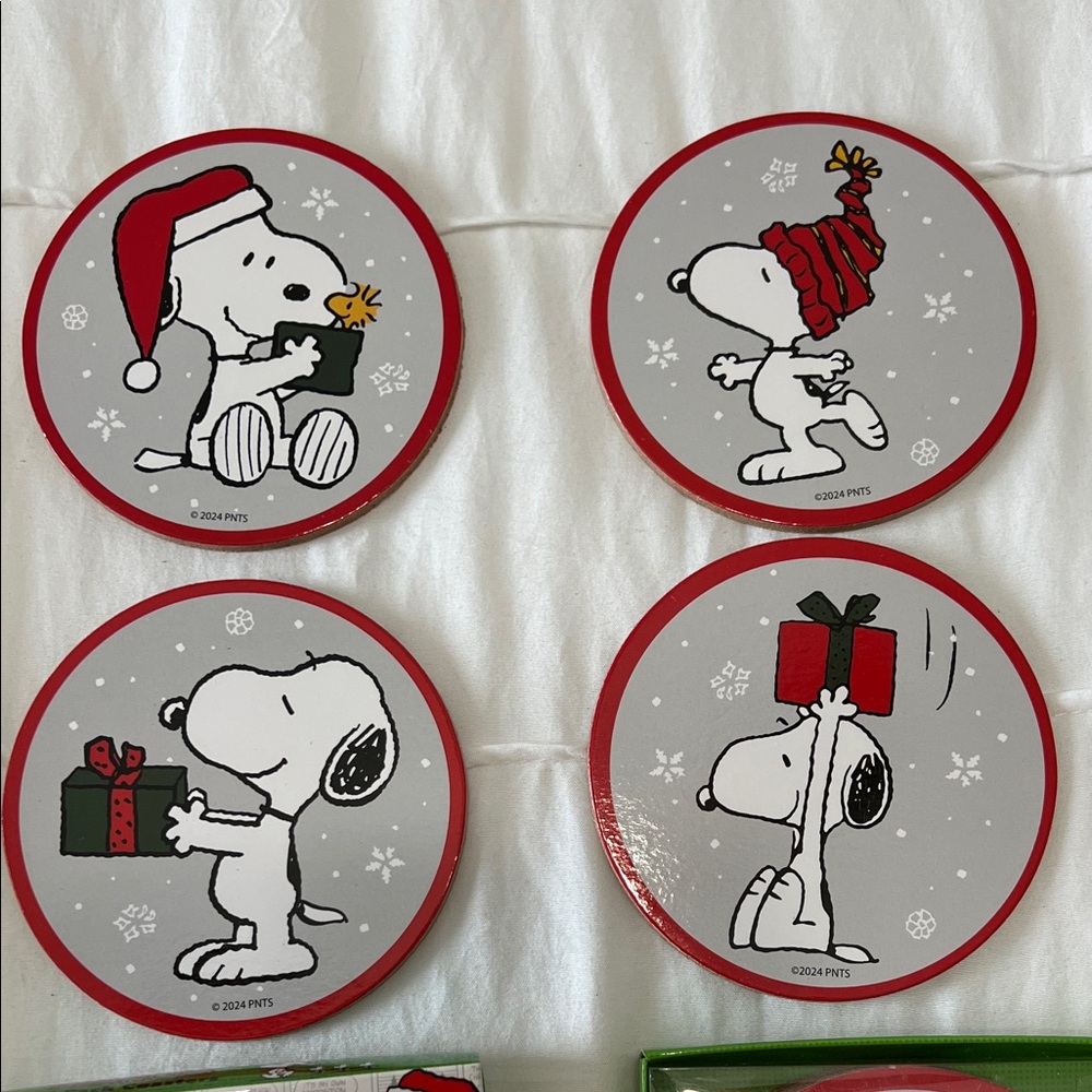 Peanuts Holiday Coasters Sets (8 total) NWT - Picture 2 of 4